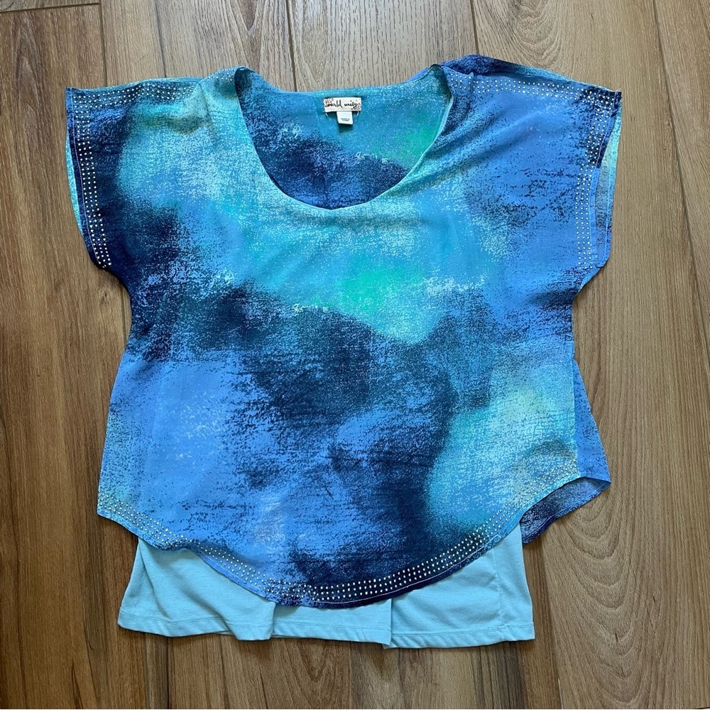 World Unity Blue With Bling Top With Underneath T… - image 5